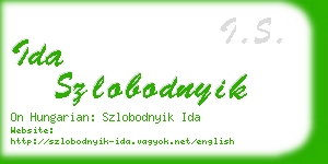 ida szlobodnyik business card